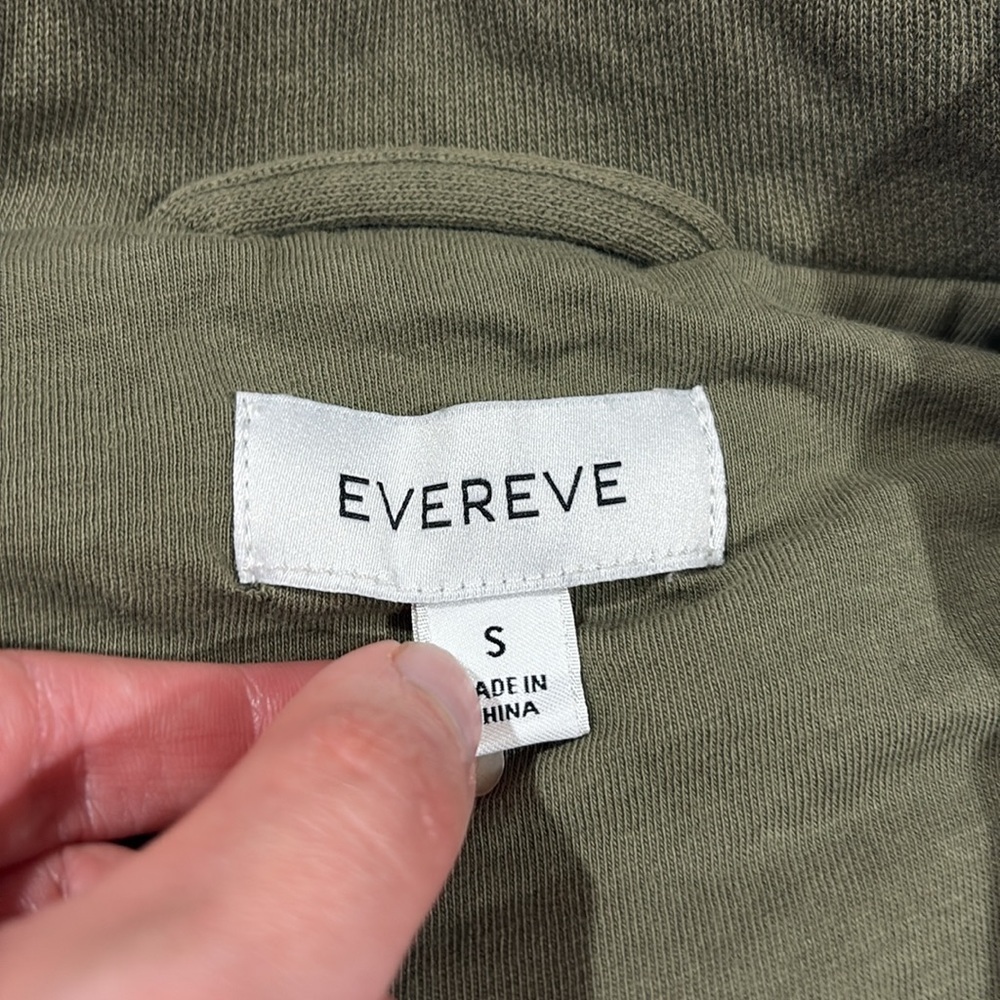 Evereve French Terry Olive Green Moto Jacket - Picture 3 of 9